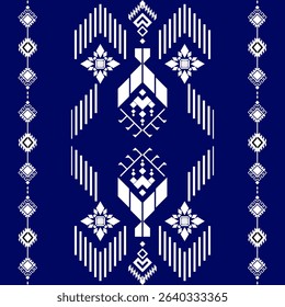 geometric ethnic pattern blue. Native American tribal fabric, design vector for woven textile printing,tile,carpet,cards, motifs, picture books, boho indian ornament seamless Southwest Aztec pattern	