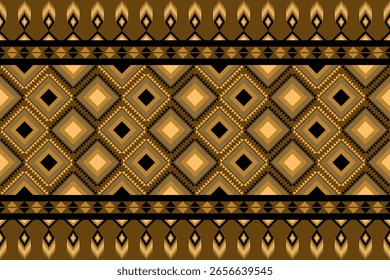 Geometrisches ethnisches Muster in Braun, Schwarz und Gold. Nahtlose native, traditionelle Stickerei Ornament Art Muster Design für Textil, Stoff, Textur, Hintergrund, Teppich, Tapete, Abdeckung
ดูน้อ ยลง