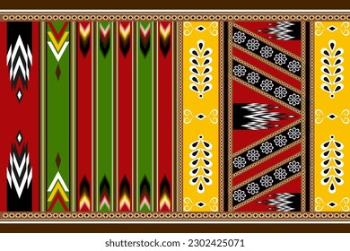 Patrón étnico geométrico Puede utilizarse en el diseño de tejidos para fondo, papel pintado, alfombra, textil, ropa, envoltura, vectores de ilustración de bordado. 