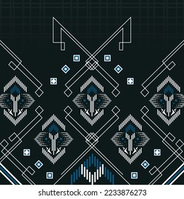 Geometric ethnic pattern carpet design