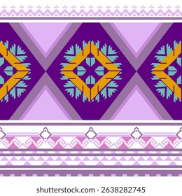Geometric ethnic pattern colorful design vector for woven textile printing, purple Native American tribal fabric, weaving boho indian texture,tile,carpet, embroidery, illustrations,cards,picture books