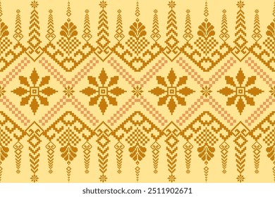 Padrão étnico geométrico . Padrão de ponto de cruz. Design para o ponto de cruz motivo tecido étnico 
Bordados ornamentação têxtil. Padrão costurado à mão. Costura de agulha de ponto de cruz tradicional
