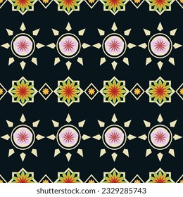 Geometric ethnic pattern design for asian fabric , clothing, fabric, batik, knitwear, embroidery, Ikkat, pixel pattern.
