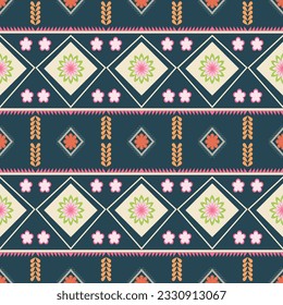 Diseño de patrones geométricos étnicos para tela asiática, ropa, tela, batik, knitwear, bordado, Ikkat, patrón de píxeles.
