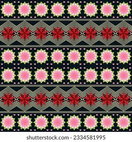 Diseño de patrones geométricos étnicos para tela asiática, ropa, tela, batik, knitwear, bordado, Ikkat, patrón de píxeles.
