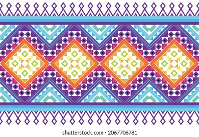 Diseño de patrones étnicos geométricos. Moqueta de tela azteca mandala adorno boho chevron decoración textil papel de pared. Antecedentes del vector tradicional del bordado del pavo tribal africano indio.