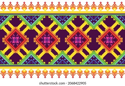 Geometric ethnic pattern design. Aztec fabric carpet mandala ornament boho chevron textile decoration wallpaper. Tribal turkey African Indian traditional embroidery vector illustrations background.