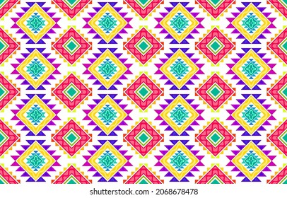 Geometric ethnic pattern design. Aztec fabric carpet mandala ornament boho chevron textile decoration wallpaper. Tribal turkey African Indian traditional embroidery vector illustrations background