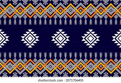 Geometric ethnic pattern design. Aztec fabric carpet mandala ornament boho chevron textile decoration wallpaper. Tribal turkey African Indian traditional embroidery vector illustrations background.