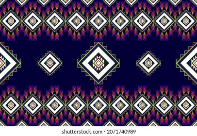 Geometric ethnic pattern design. Aztec fabric carpet mandala ornament boho chevron textile decoration wallpaper. Tribal turkey African Indian traditional embroidery vector illustrations background 