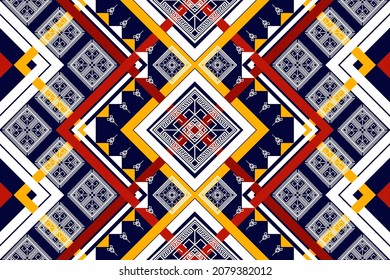 Geometric ethnic pattern design. Aztec fabric carpet mandala ornament boho chevron textile decoration wallpaper. Tribal turkey African Indian traditional embroidery vector illustration background
