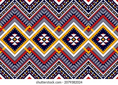Geometric ethnic pattern design. Aztec fabric carpet mandala ornament boho chevron textile decoration wallpaper. Tribal turkey African Indian traditional embroidery vector illustration background