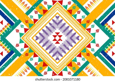 Geometric ethnic pattern design. Aztec fabric carpet mandala ornament boho chevron textile decoration wallpaper. Tribal turkey African Indian traditional embroidery vector illustration background