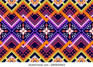 Geometric ethnic pattern design. Aztec fabric carpet mandala ornament boho chevron textile decoration wallpaper. Tribal turkey African Indian traditional embroidery vector illustrations background 