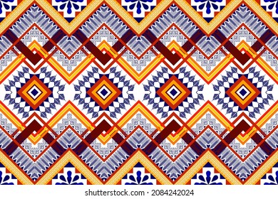Geometrisches ethnisches Muster. Azteken Stoffteppich Mandala Ornament boho chevron Textil-Dekoration Tapete. Stammtisch-Truthahn Afrikanische Traditionelle Stickerei, Vektorgrafik-Hintergrund 