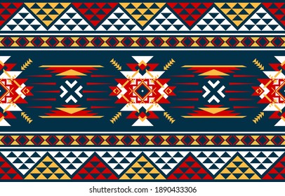 Geometric ethnic pattern design for background or wallpaper and clothing .