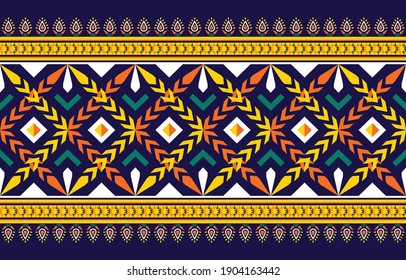 Geometric Ethnic pattern design for background, carpet, wallpaper, clothing, wrapping, Batik, fabric, Vector illustration.embroidery style.