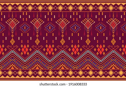 Geometric Ethnic pattern design for background or wallpaper and clothing .