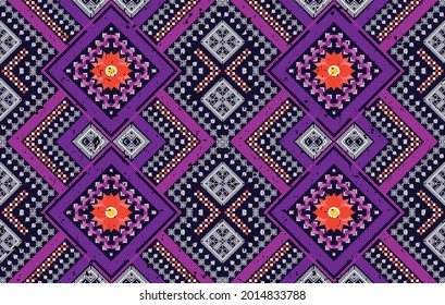 Geometric ethnic pattern design for background, carpet, fabric, clothing, wrapping, batik, decoration, textile, wallpaper vector illustrations orientalist traditional embroidery abstract ornament.