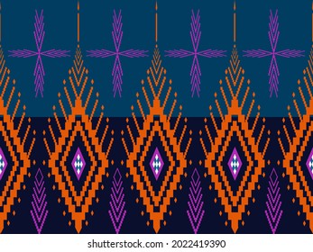 Geometric ethnic pattern design for background or wallpaper and clothing. Traditional thai pattern for a background