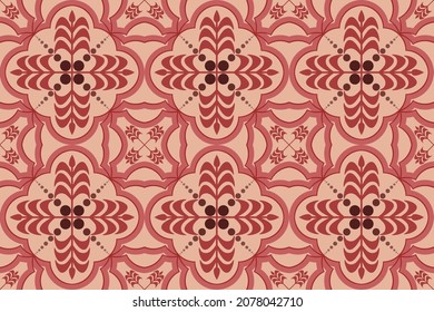 Geometric ethnic pattern design for background or wallpaper. floor tile pattern interior