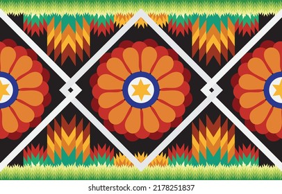 Geometric ethnic pattern design for background or wallpaper.