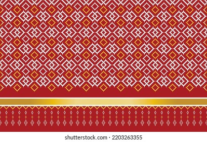 Geometric ethnic pattern design for background or wallpaper, Mudmee silk, Ikat Fabric.