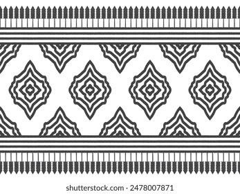 Geometric Ethnic pattern design for background, carpet, wallpaper, clothing, sarong, wrapping, Batik, fabric, Vector illustration. embroidery style.