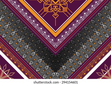 Geometric ethnic pattern design for background or wallpaper. 