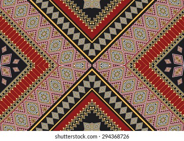 Geometric ethnic pattern design for background or wallpaper. 