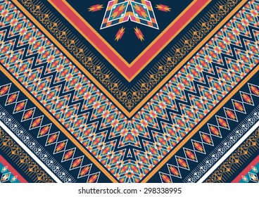 Geometric ethnic pattern design for background or wallpaper. 