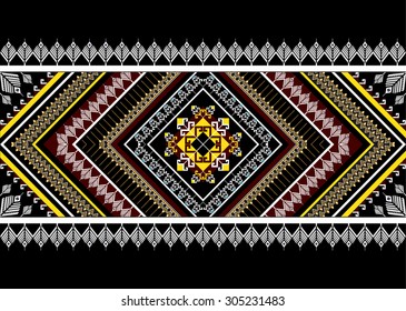 Geometric ethnic pattern design for background or wallpaper. 