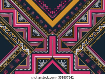 Geometric ethnic pattern design for background or wallpaper.