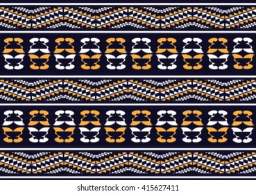Geometric ethnic pattern design for background or wallpaper and clothing. 