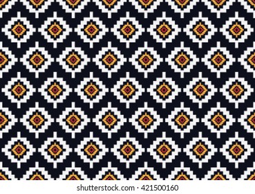 Geometric ethnic pattern design for background or wallpaper and clothing. 