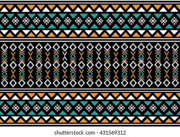 Geometric ethnic pattern design for background or wallpaper and clothing. 