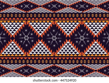 Geometric ethnic pattern design for background or wallpaper and clothing .