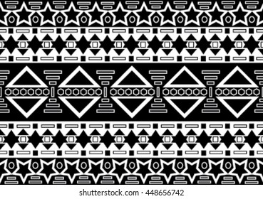Geometric ethnic pattern design for background or wallpaper and clothing .