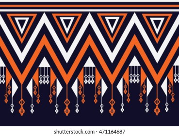Geometric ethnic pattern design for background or wallpaper and clothing .