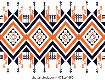 Geometric ethnic pattern design for background or wallpaper and clothing .