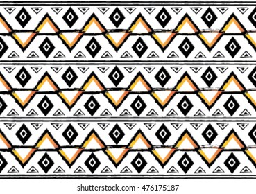 Geometric ethnic pattern design for background or wallpaper and clothing.