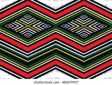 Geometric ethnic pattern design for background or wallpaper and clothing .