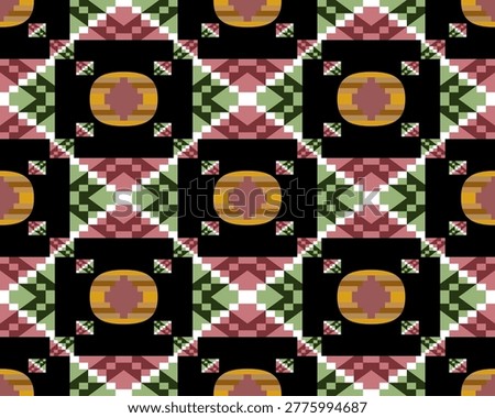 Geometric Ethnic Pattern Design Background or Wallpaper.