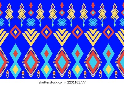 Geometric Ethnic pattern design for background,carpet,wallpaper,clothing,sarong,wrapping,Batik,fabric,Vector illustration.embroidery style.