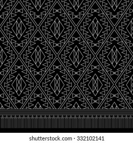 Geometric Ethnic pattern design for background,carpet,wallpaper,clothing,sarong,wrapping,Batik,fabric,Vector illustration.embroidery style.
