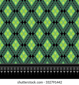 Geometric Ethnic pattern design for background,carpet,wallpaper,clothing,sarong,wrapping,Batik,fabric,Vector illustration.embroidery style.