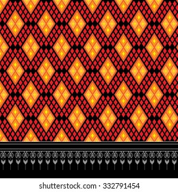 Geometric Ethnic pattern design for background,carpet,wallpaper,clothing,sarong,wrapping,Batik,fabric,Vector illustration.embroidery style.