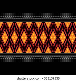 Geometric Ethnic pattern design for background,carpet,wallpaper,clothing,sarong,wrapping,Batik,fabric,Vector illustration.embroidery style.