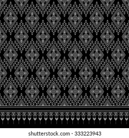 Geometric Ethnic pattern design for background,carpet,wallpaper,clothing,sarong,wrapping,Batik,fabric,Vector illustration.embroidery style.
