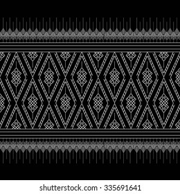 Geometric Ethnic pattern design for background,carpet,wallpaper,clothing,sarong,wrapping,Batik,fabric,Vector illustration.embroidery style.